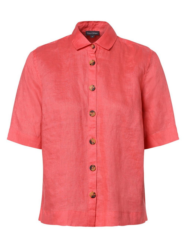 Franco Callegari - Damska bluzka lniana, różowy|czerwony