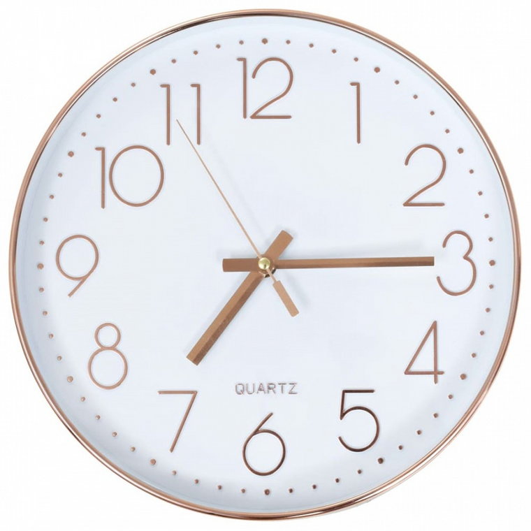 Zegar ścienny, 30 cm, różowe złoto kod: V-50633