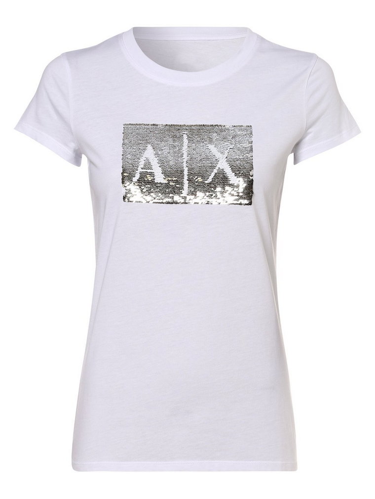 Armani Exchange - T-shirt damski, biały