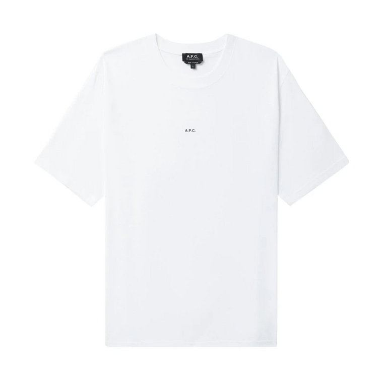 Biały T-shirt z nadrukiem logo A.p.c.