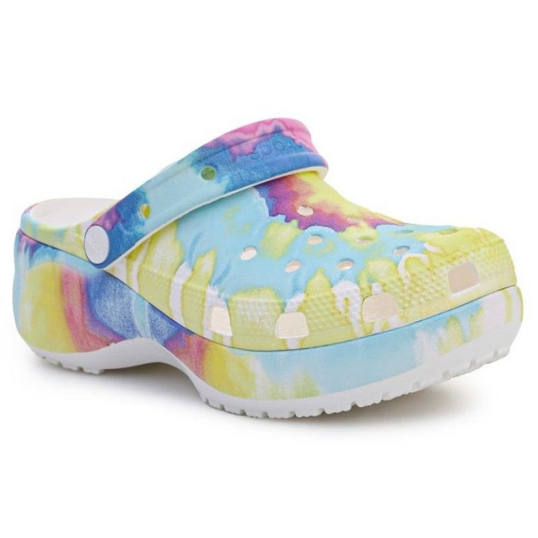 New Balance Klapki Crocs Classic Platform Tie Dye Graphic Clog Wedge W 207151-94S niebieskie różowe wielokolorowe zielone