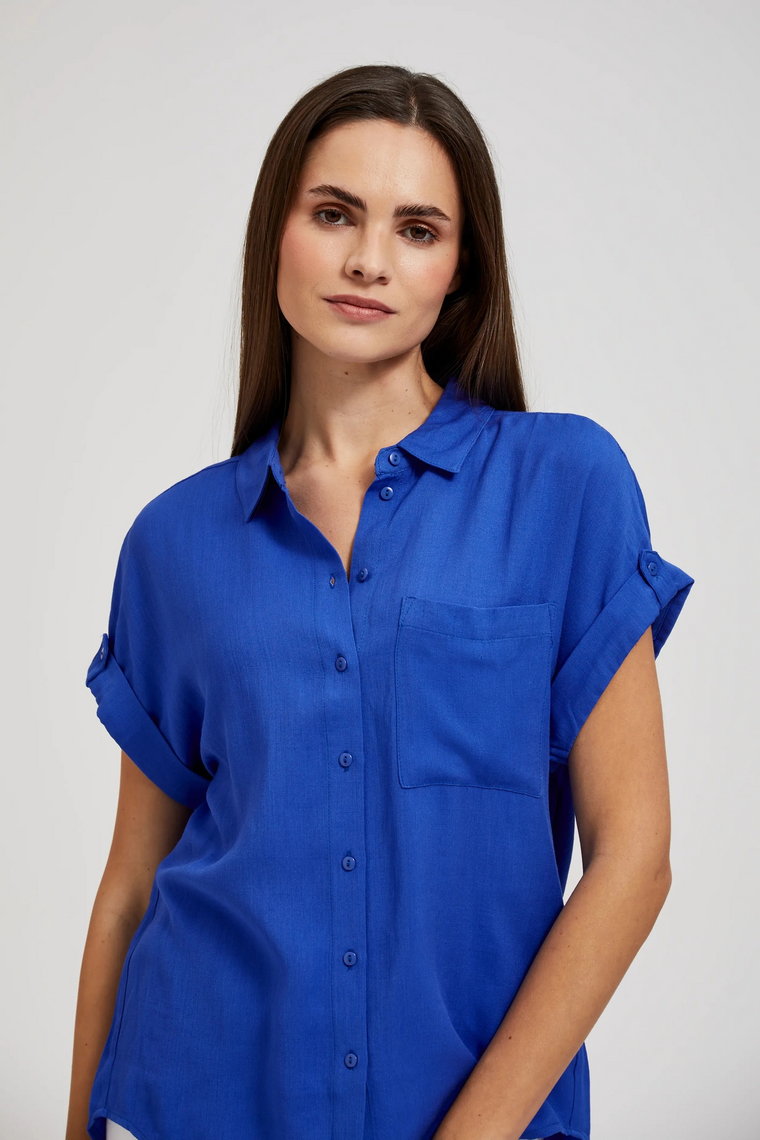 Koszula z krótkimi rękawami niebieska