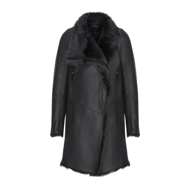 Elena - Anthracite Shearling Coat Vespucci by VSP