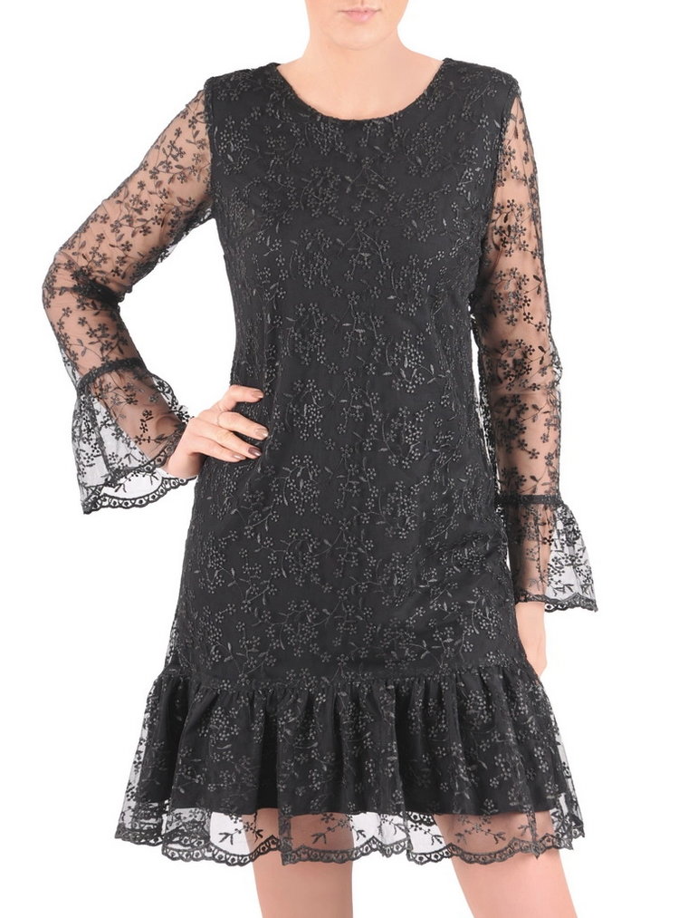 Czarna sukienka z koronki 37601