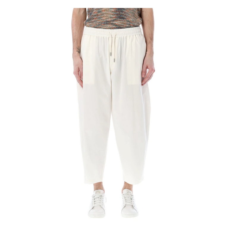 Men Clothing Trousers White Ss23 Emporio Armani