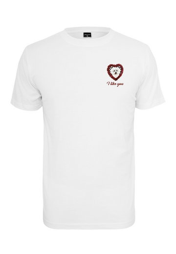 Merchcode Koszulka 'Like You'  kremowy / karminowoczerwony / czarny / biały
