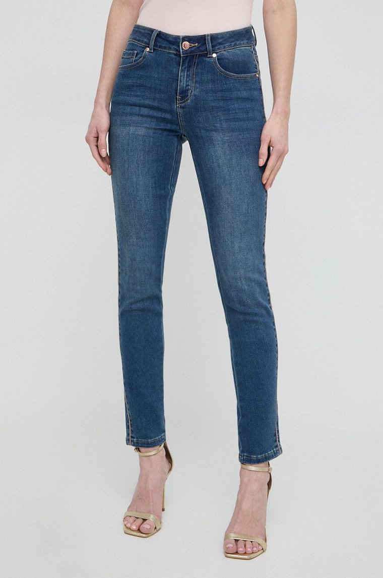 Morgan jeansy damskie kolor niebieski