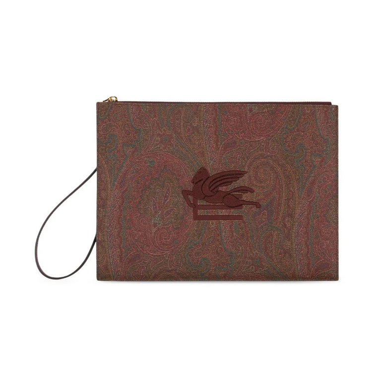 Bordowy Etui z Paisley Printem Etro