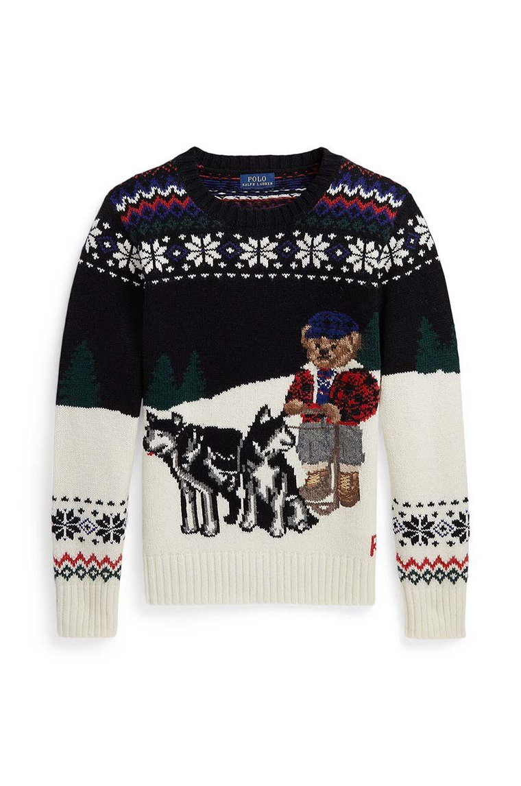 Polo Ralph Lauren sweter wełniany dziecięcy kolor biały