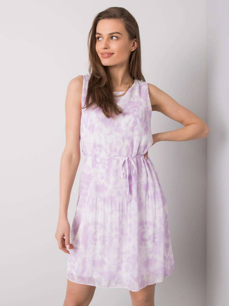 Sukienka na co dzień jasny fioletowy casual codzienna dekolt okrągły rękaw bez rękawów długość mini
