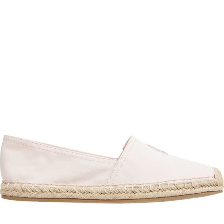 Różowe Haftowane Płaskie Espadryle Tommy Hilfiger