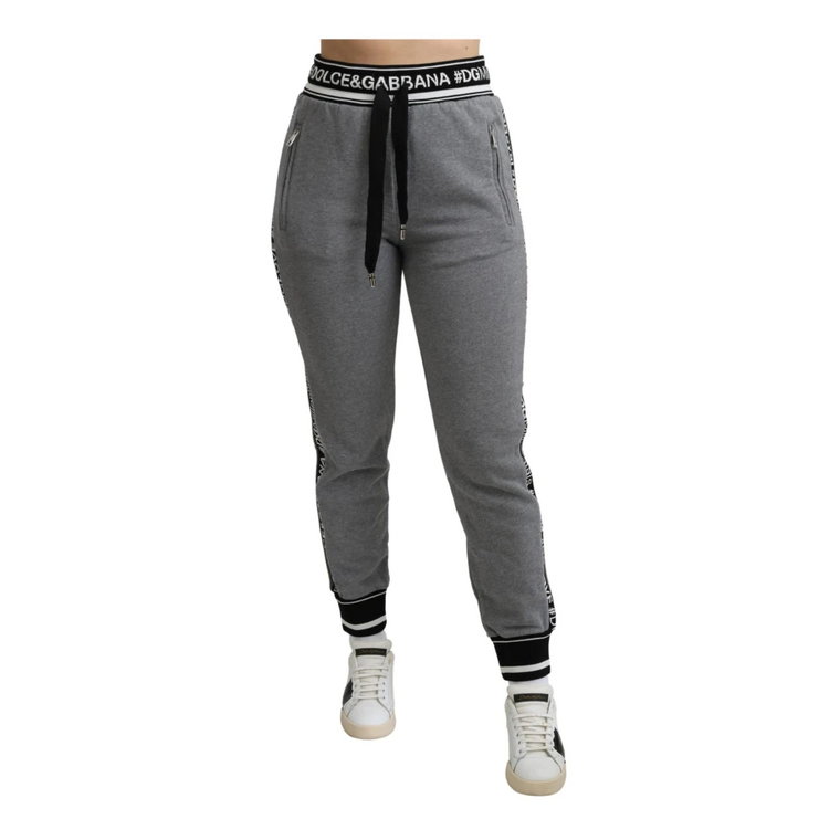 Gray #DGFamily Jogging Trouser Cotton Pants Dolce & Gabbana