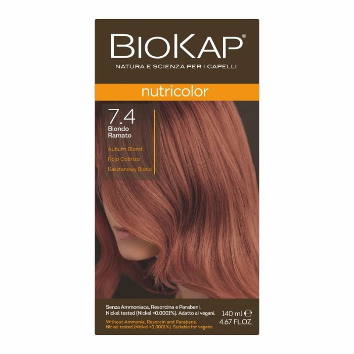 Biokap Nutricolor Farba do włosów 7.4 Kasztanowy Blond 140 ml