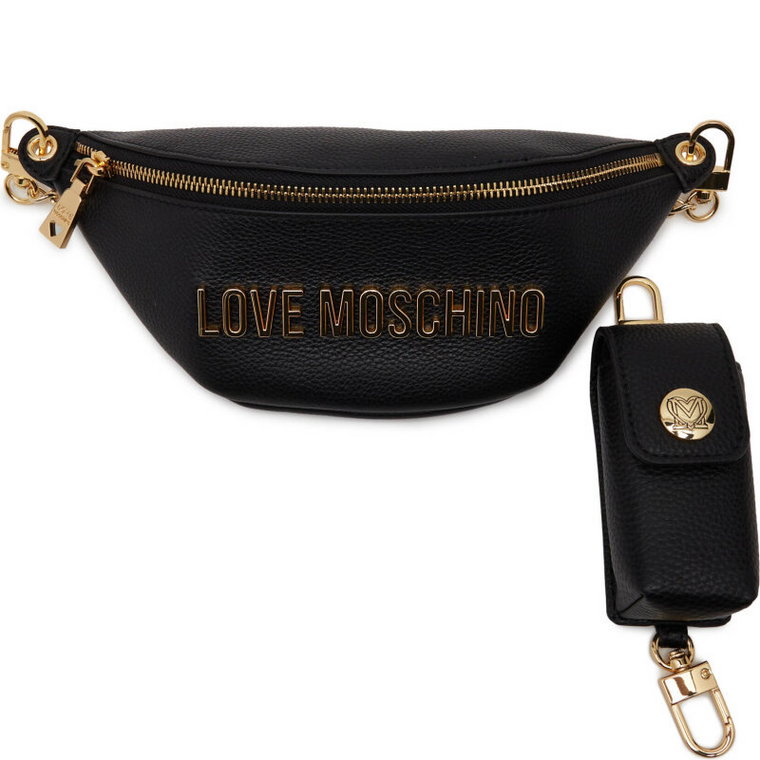 Love Moschino Skórzana saszetka nerka/torebka na ramię