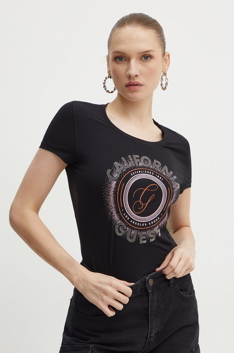 Guess t-shirt damski kolor czarny W4YI24 J1314