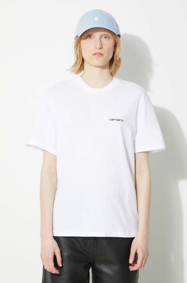 Carhartt WIP t-shirt bawełniany S/S Script Embroidery T-S damski kolor biały I032293.00AXX