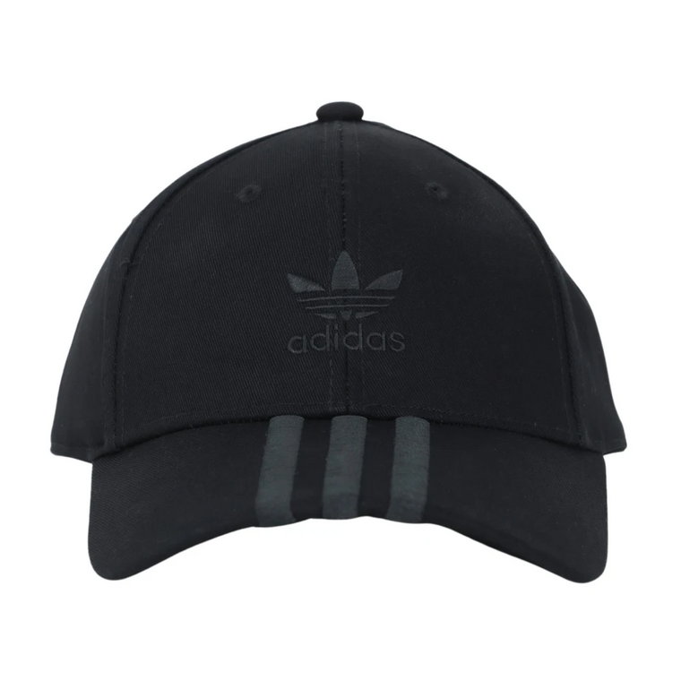 Czarna bawełniana czapka z haftowanym logo Adidas Originals