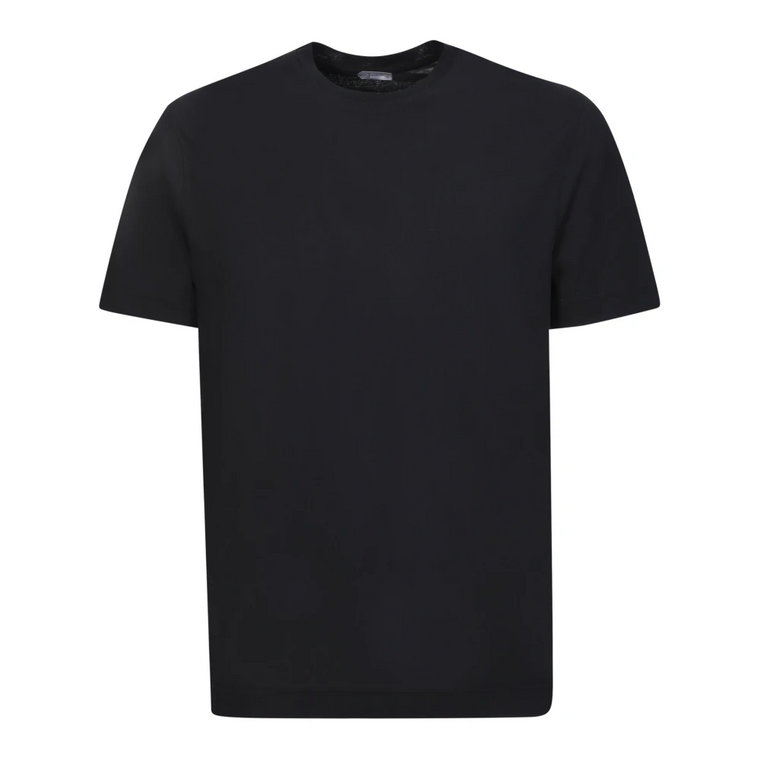 Czarna bawełniana koszulka z minimalistyczną elegancją Zanone