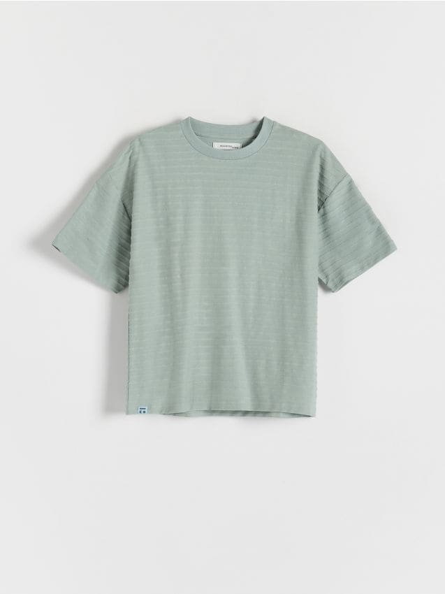 Reserved - T-shirt z naszywką - jasnozielony