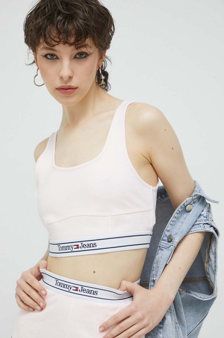 Tommy Jeans top damski kolor różowy