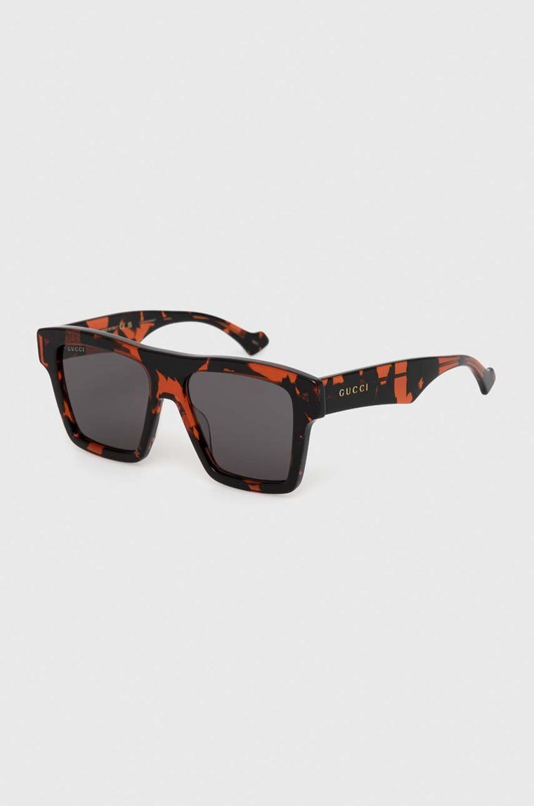 Gucci okulary przeciwsłoneczne męskie kolor brązowy GG0962S