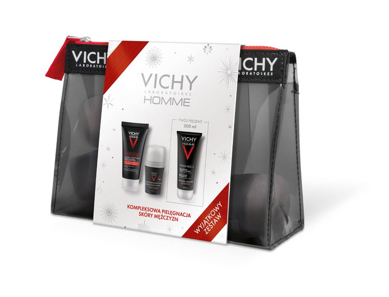 Vichy Homme (Krem do twarzy 50ml + Antyperspirant roll-on 50ml + Żel pod prysznic 200ml)