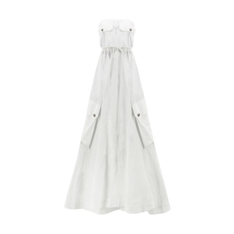 Biała Sukienka z Bawełnianej Popeliny Aniye By