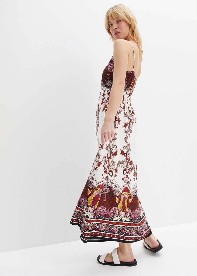 Długa sukienka z nadrukiem w deseń paisley, ze zrównoważonej wiskozy
