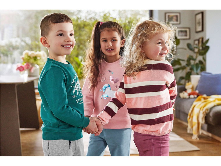 lupilu Sweter dziecięcy z bawełny (98/104, Różowy/bordowy/szary)