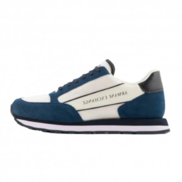 Niebieskie Sneakersy z Technicznego Materiału dla Mężczyzn Armani Exchange