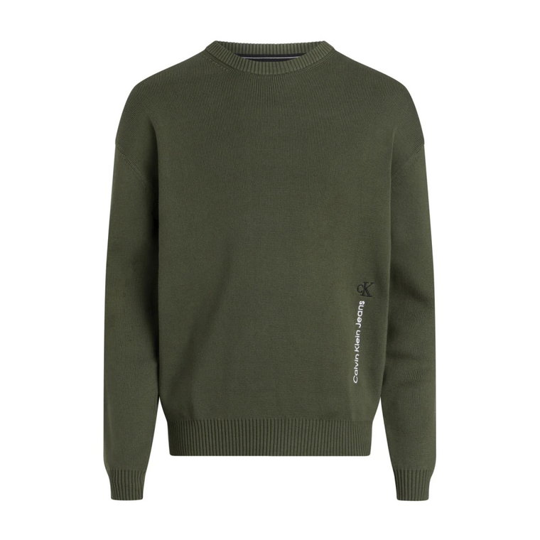 Sweter 'Vertical Institution' w kolorze zielonym tymianku Calvin Klein