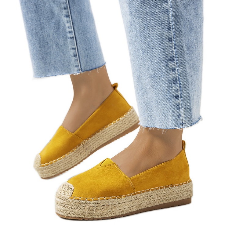 Musztardowe espadryle damskie Rhianne żółte