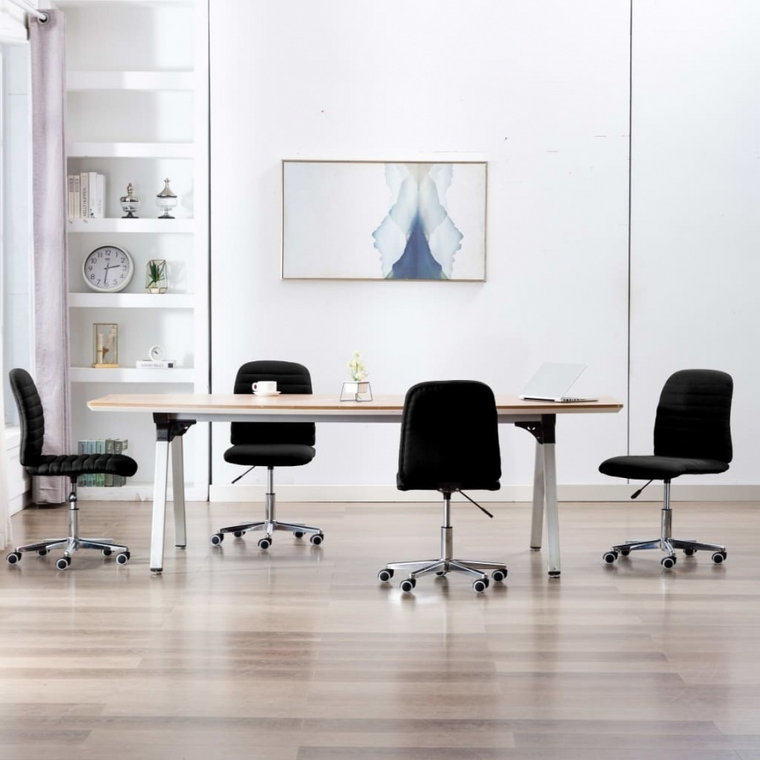 Krzesła stołowe, 4 szt., czarne, tapicerowane tkaniną kod: V-3056536