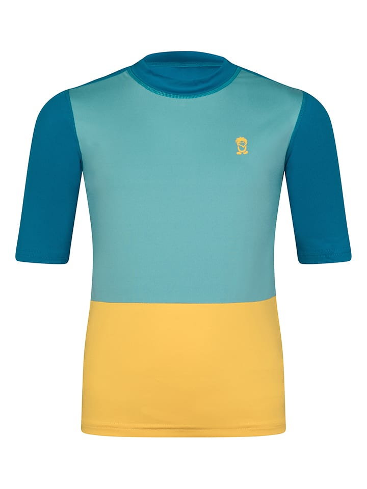 Trollkids Koszulka kąpielowa "Balestrand T" w kolorze żółto-niebieskim