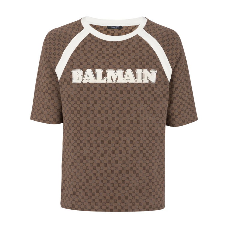Retro Mini Monogram Jacquard T-Shirt Balmain