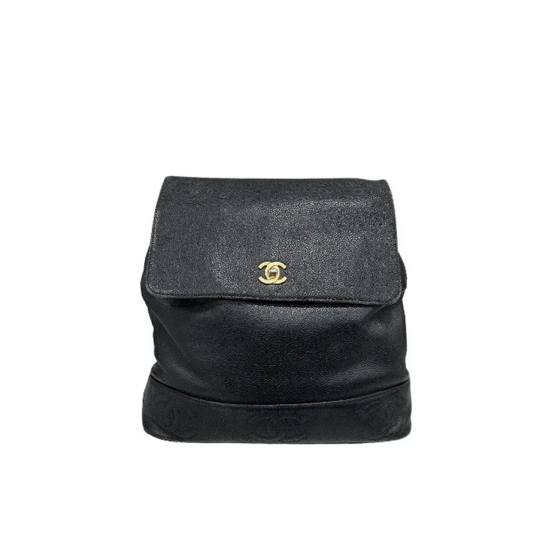 Vintage Czarny Skórzany Plecak Chanel Chanel Vintage