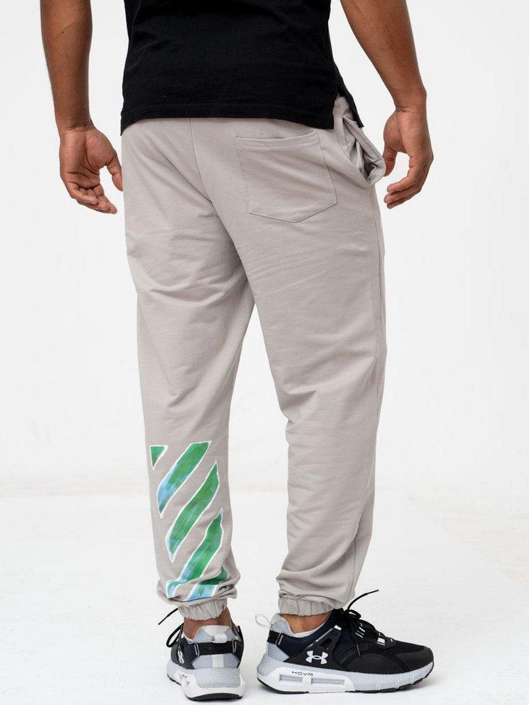 Spodnie Dresowe Męskie Szare YEP Leg Stripes