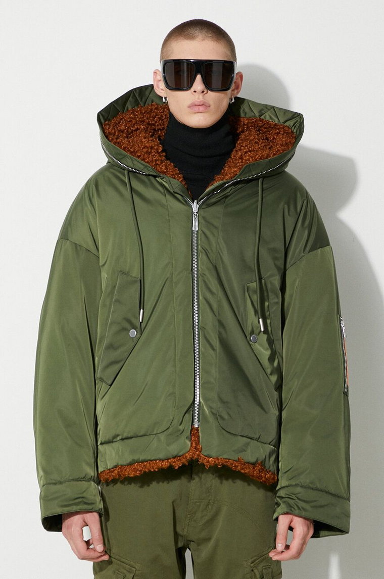 A.A. Spectrum kurtka puchowa dwustronna Stratos Jacket kolor zielony zimowa oversize 82230605 MURKY GREEN