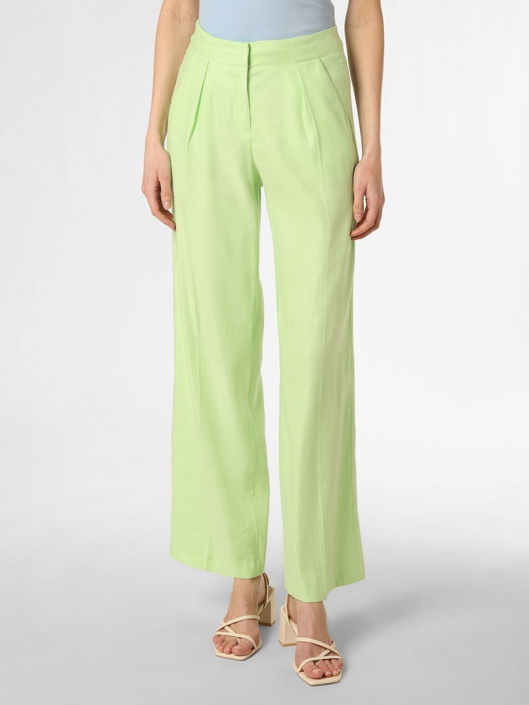 BRAX - Spodnie damskie z dodatkiem lnu  Maine, zielony