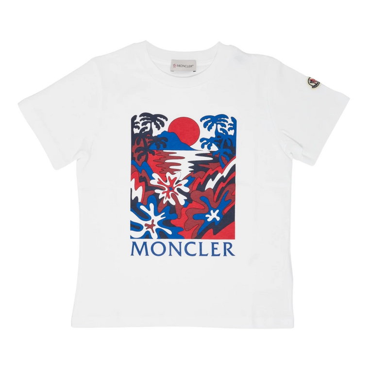 Stylowa Bawełniana Koszulka dla Chłopców 9548C0003983907 Moncler