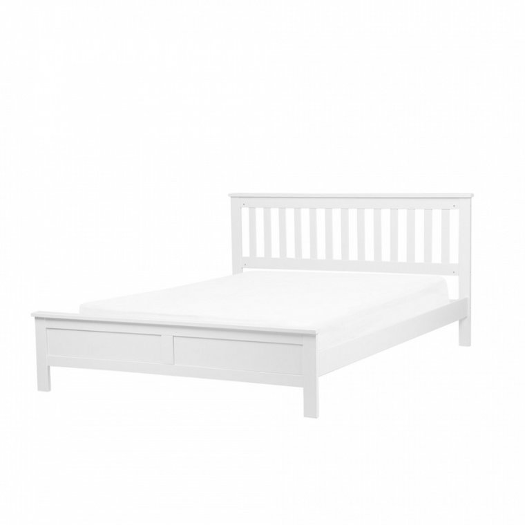 Łóżko drewniane 160 x 200 cm białe MAYENNE kod: 4260624119625