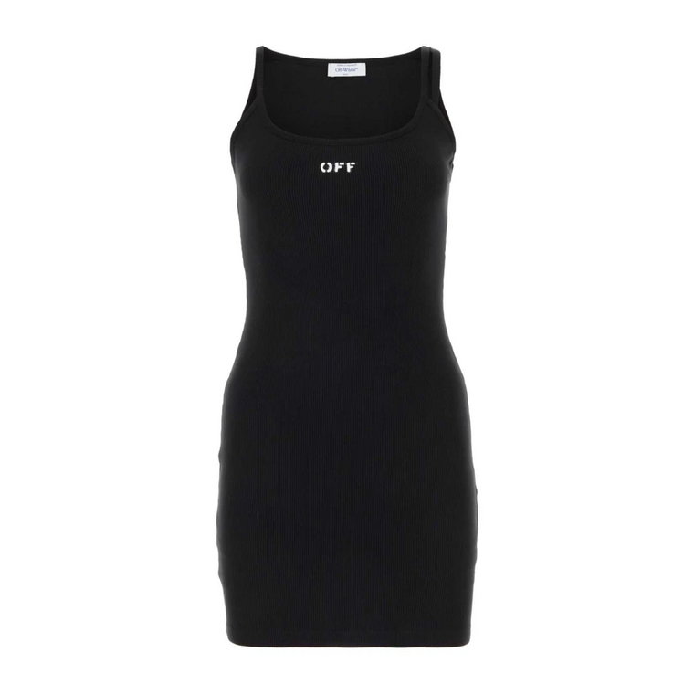 Czarna mini sukienka z elastycznego bawełny Off White