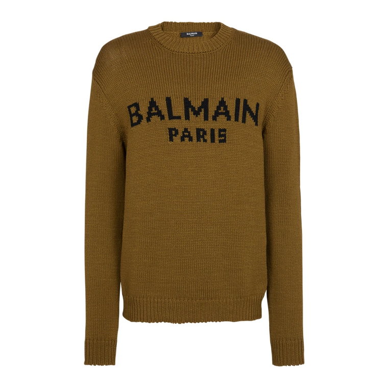 Sweter z logo z wełny Balmain