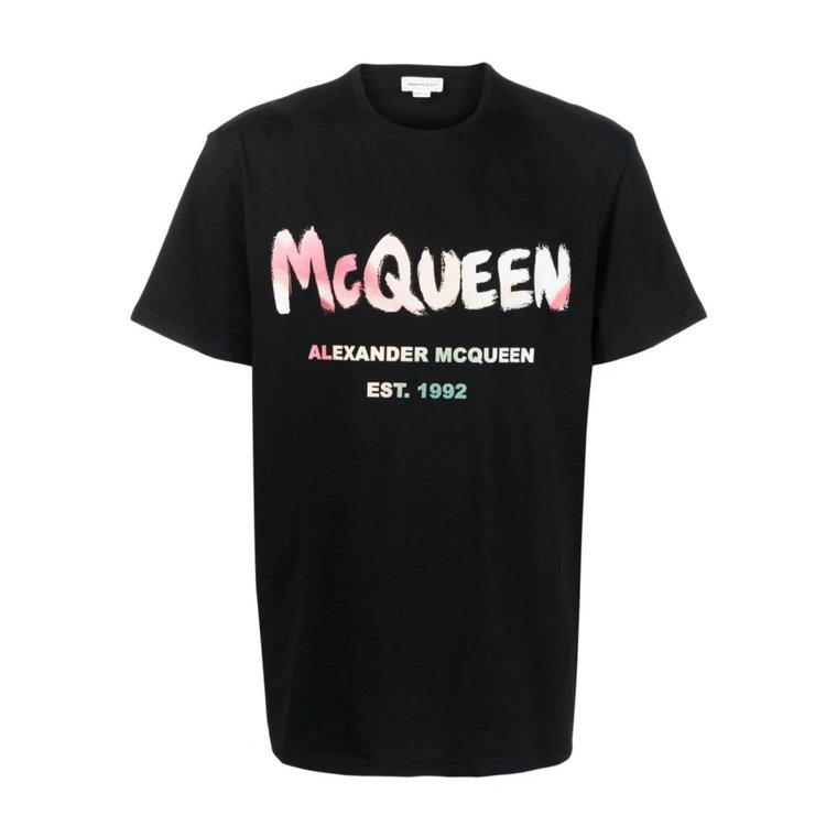 Abstrakcyjna Koszulka z Logo Alexander McQueen