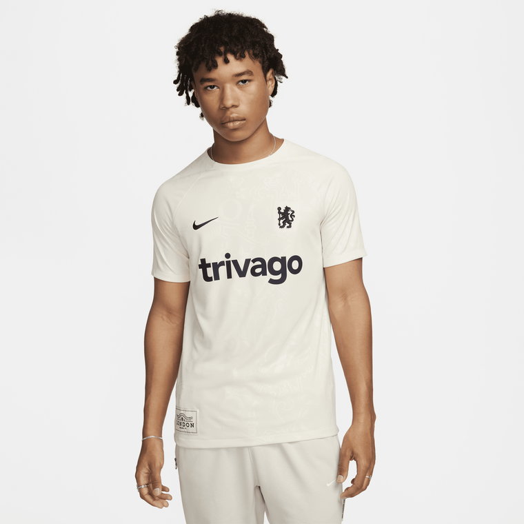 Męska przedmeczowa koszulka piłkarska z krótkim rękawem Nike Dri-FIT Chelsea F.C. Academy Pro - Brązowy