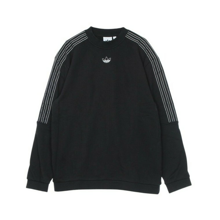 Czarny Sportowy Sweter z Okrągłym Dekoltem - Lekka Odzież Uliczna Adidas