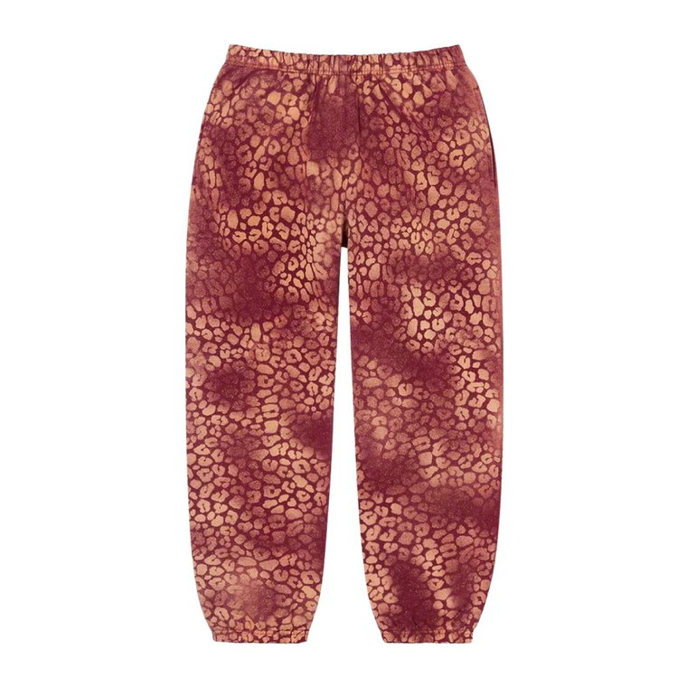 Bleached Leopard Sweatpant Cardinal Supreme