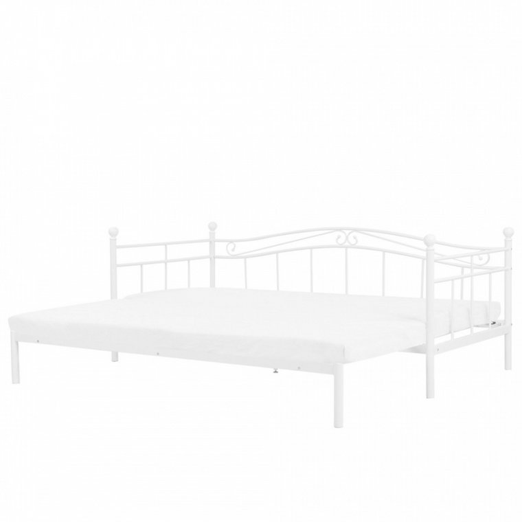 Łóżko wysuwane metalowe 80 x 200 cm białe TULLE kod: 4251682236645