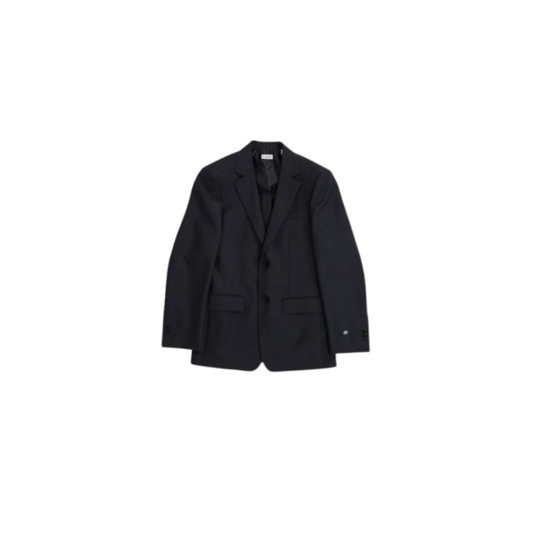 Navy Blue Wool Suit Jacket Burberry