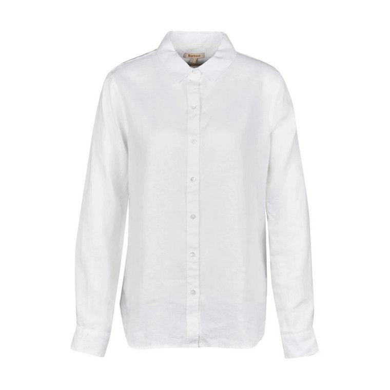 Biała lniana koszula dla kobiet Barbour